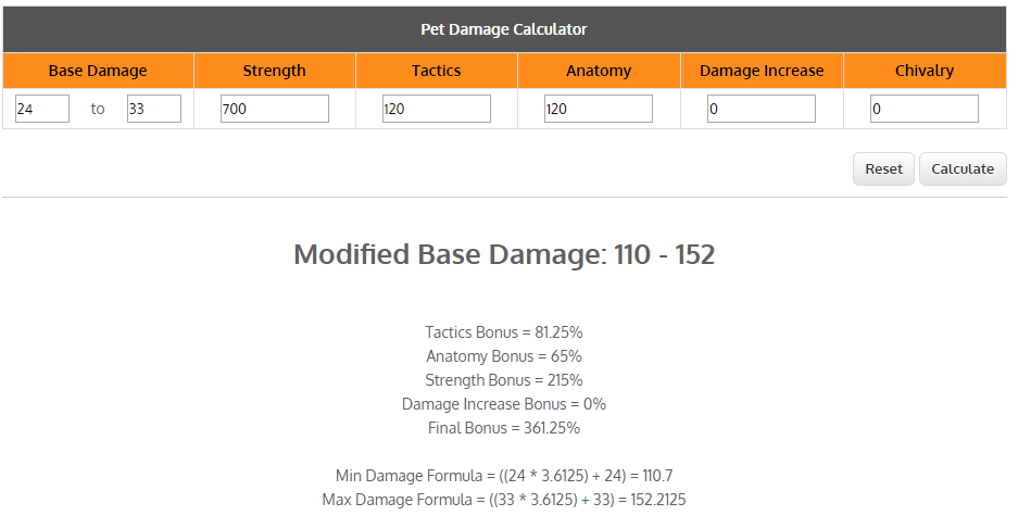 Damage Calculator (and other utilities)